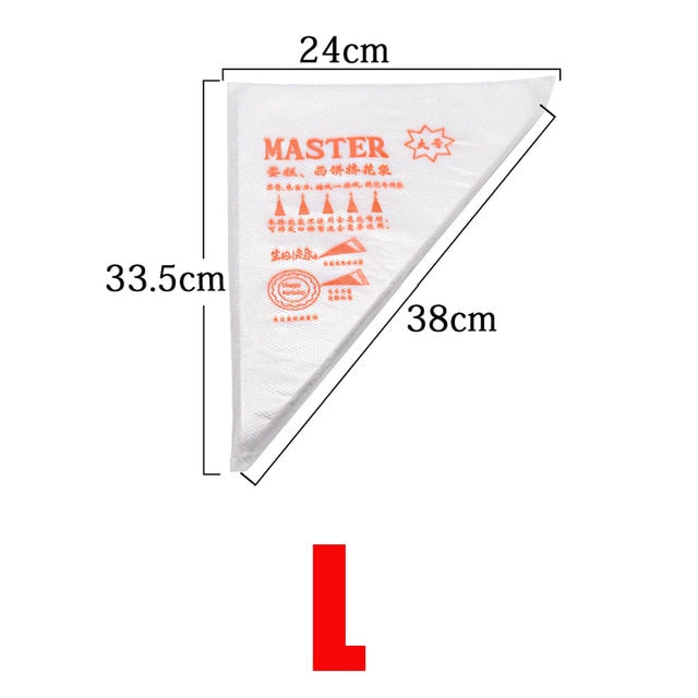 Disposable Piping Bags for Cake Decorating, 100 Pack