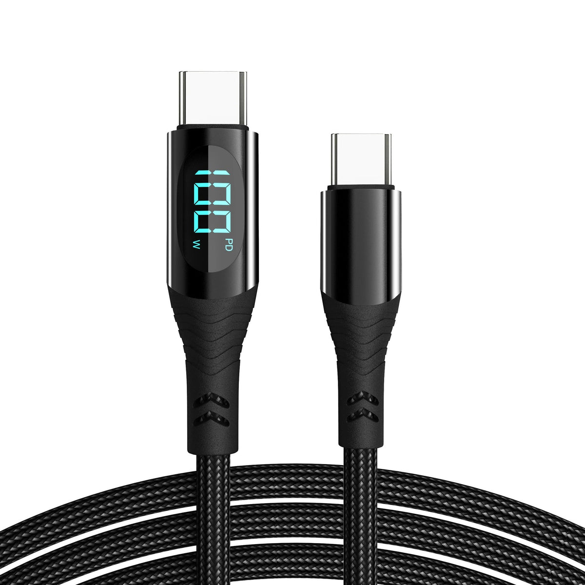 100W USB-C to USB-C Charging Cable with LED Wattage Display