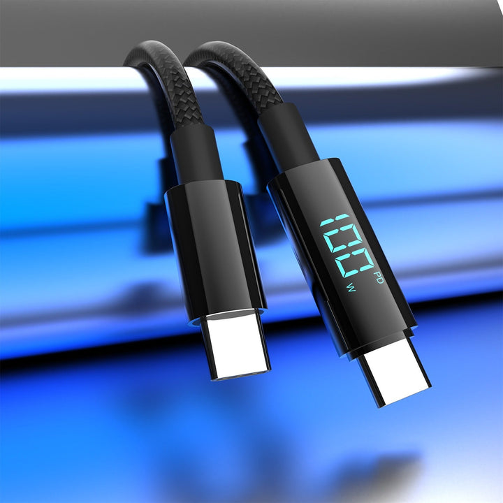 100W USB-C Fast Charging Cable with LED Wattage Display