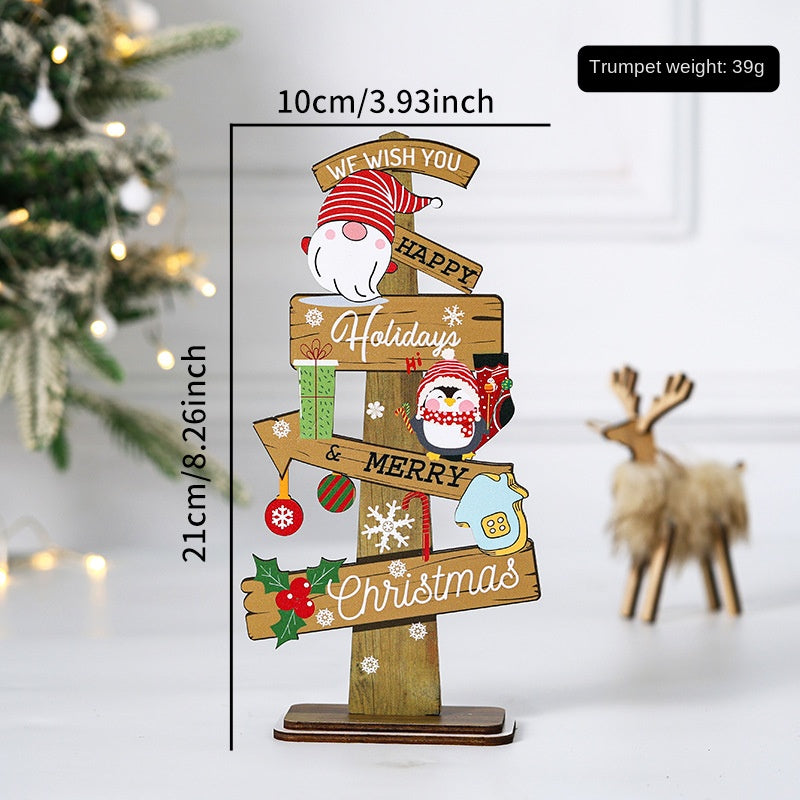 Wooden Christmas Tabletop Decoration for Cheerful Charm