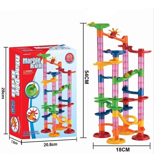105-Piece DIY Marble Run Building Set for STEM Play