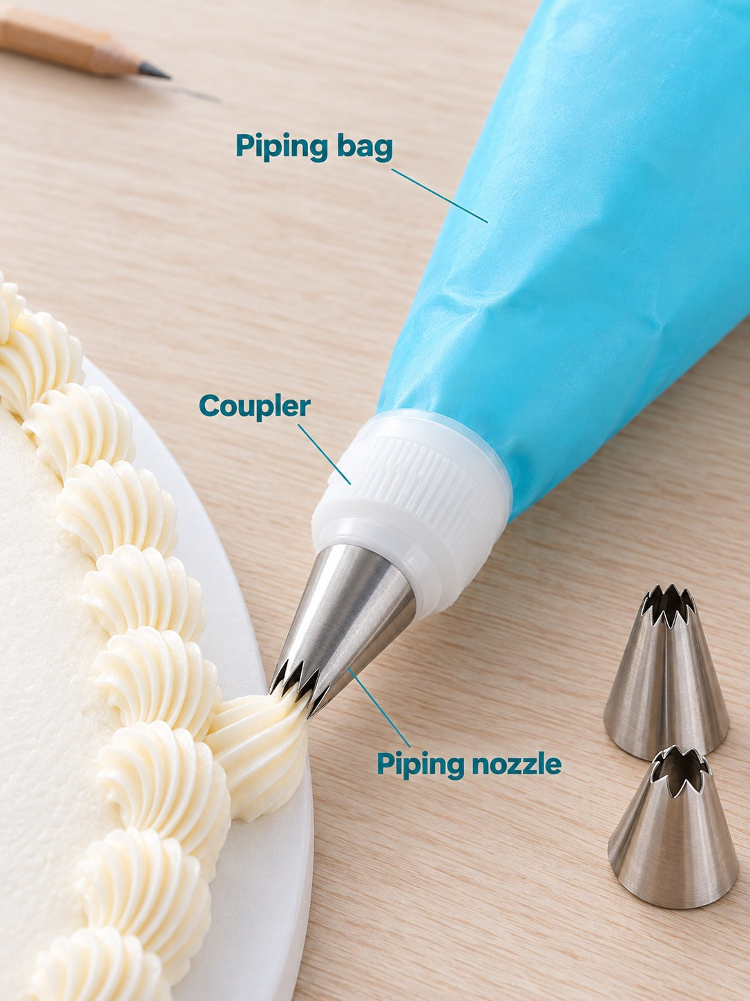 106-Piece Cake Turntable Decorating Kit with Piping Nozzles