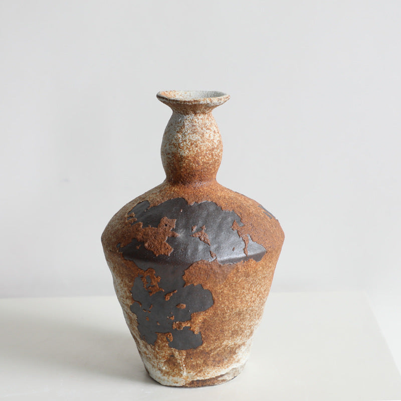 Wabi-Sabi Ceramic Vase for Rustic, Zen Home Interiors
