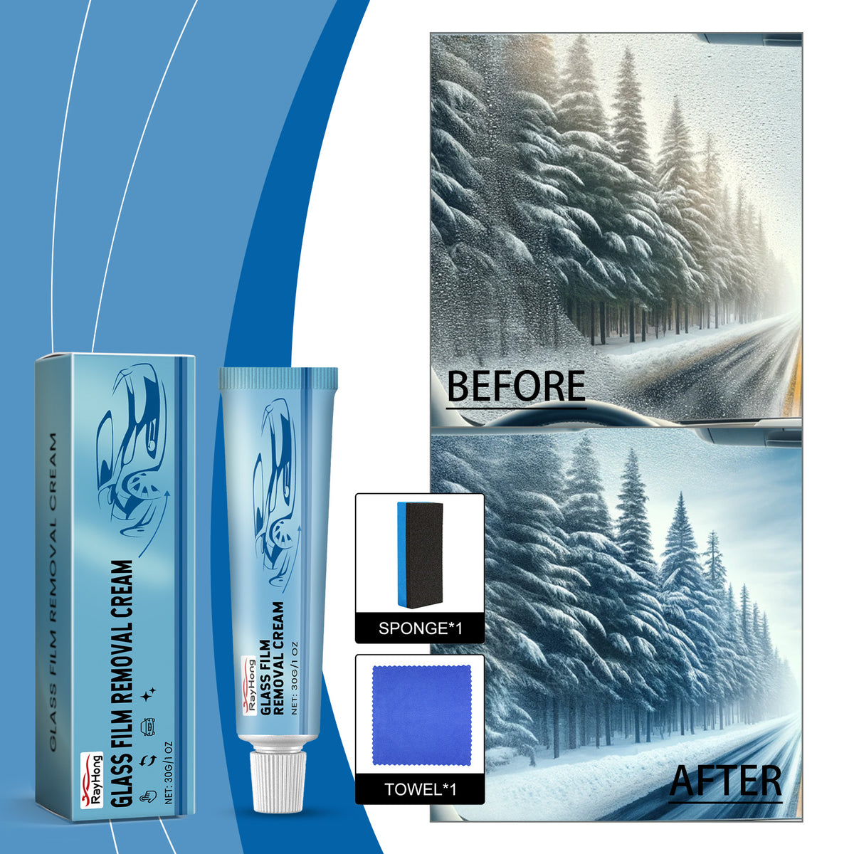 Automotive Glass Oil Film Cleaner for Clearer Vision