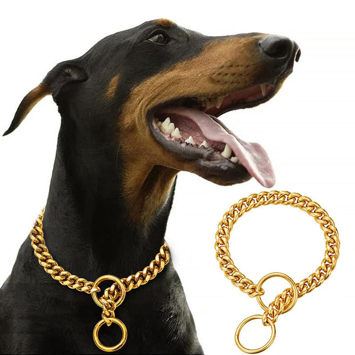 10mm Stainless Steel Dog Chain Collar, Polished Style