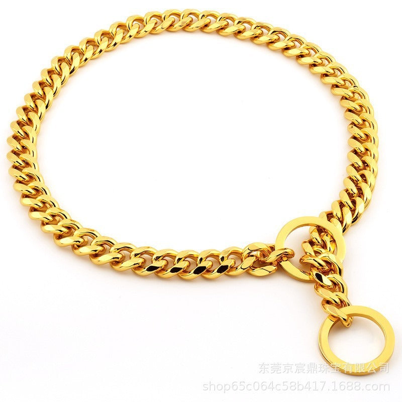 10mm Stainless Steel Dog Chain Collar, Polished Style