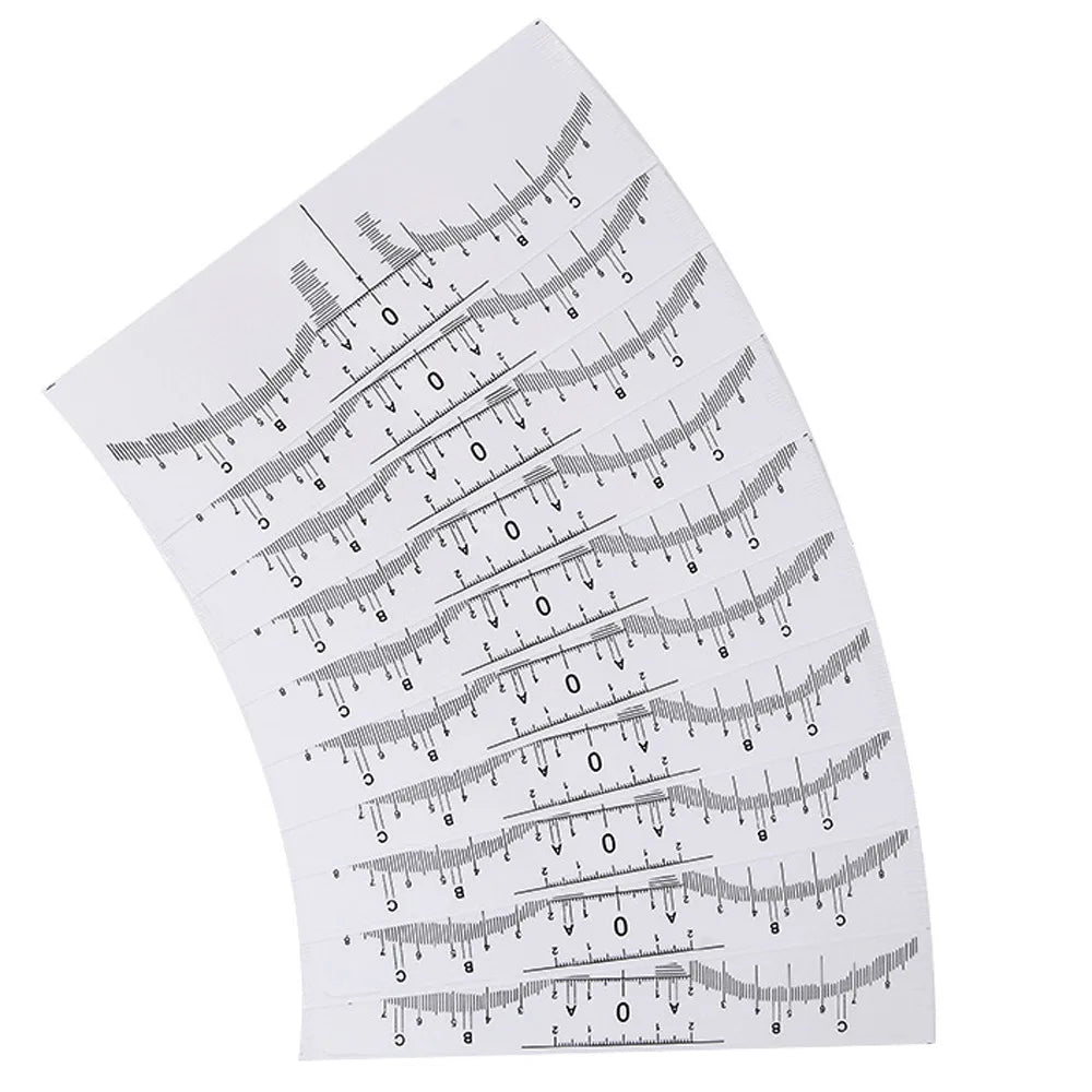 Disposable Microblading Brow Ruler Set — 10 pcs for Precise