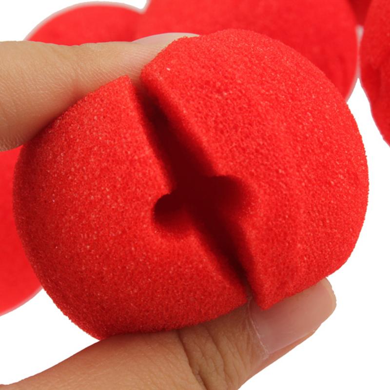 10-Piece Red Clown Nose Sponge Party Costume Accessories