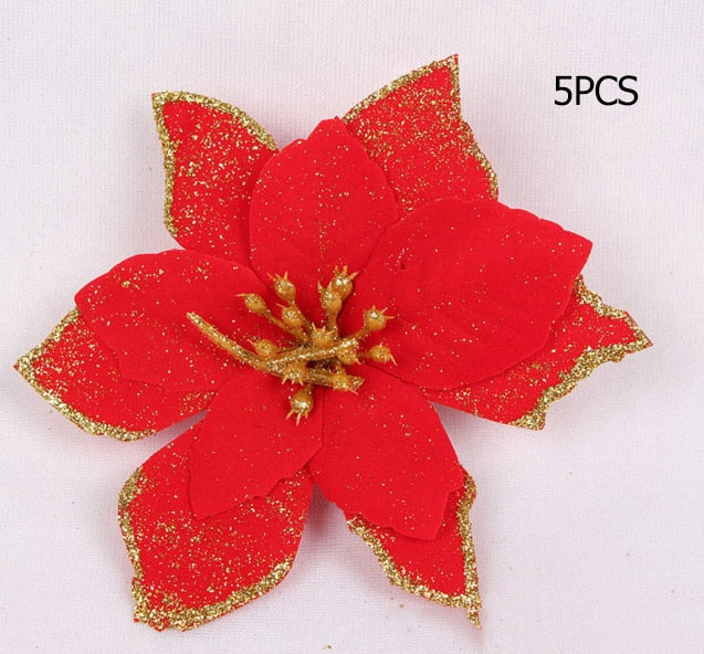 Artificial Poinsettia Tree Ornaments for Fuller Decor