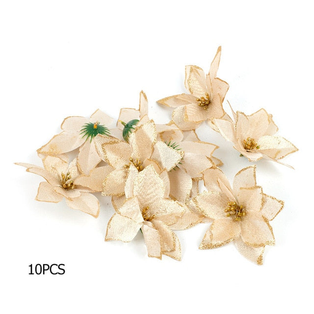 Artificial Poinsettia Tree Ornaments for Fuller Decor