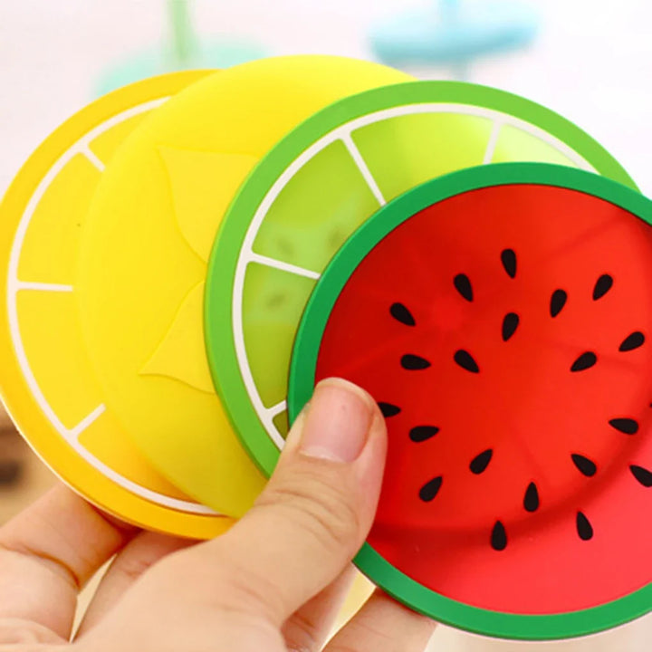 Silicone Coasters Set of 10 Fun Fruit Designs