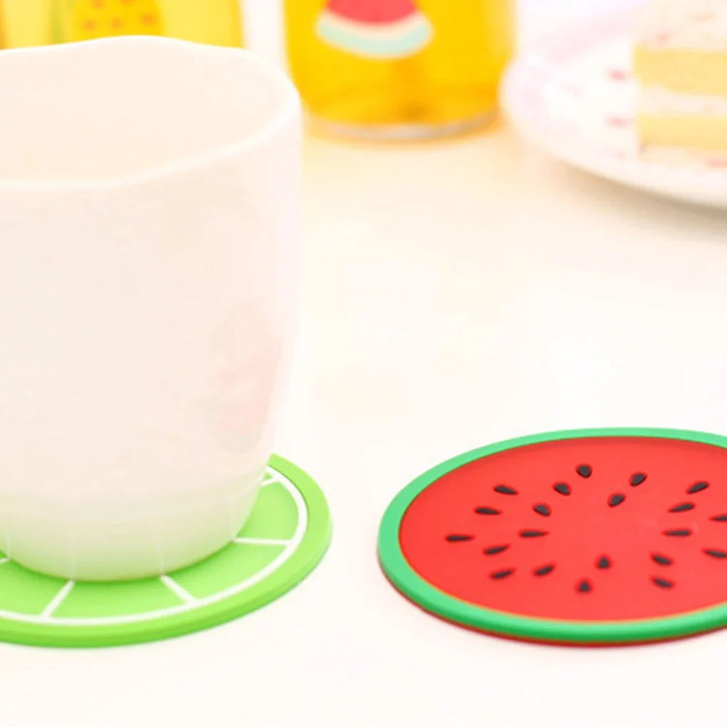 Silicone Coasters Set of 10 Fun Fruit Designs