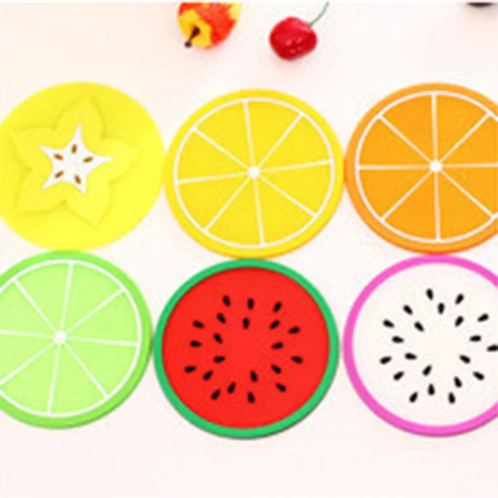 Silicone Coasters Set of 10 Fun Fruit Designs
