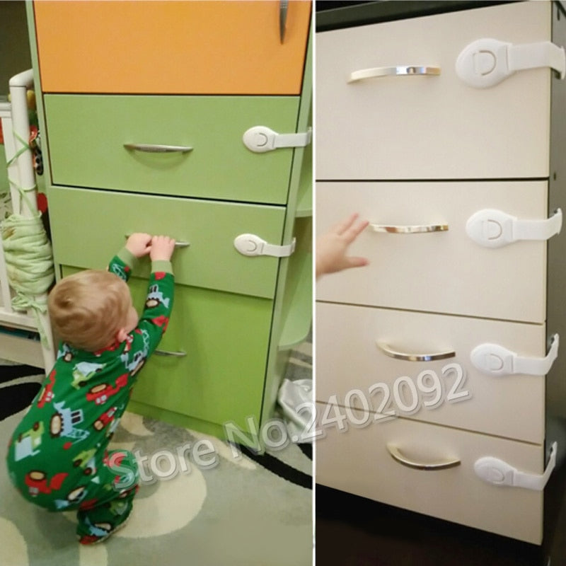 Child Safety Locks for Cabinets & Drawers | 10 Pack