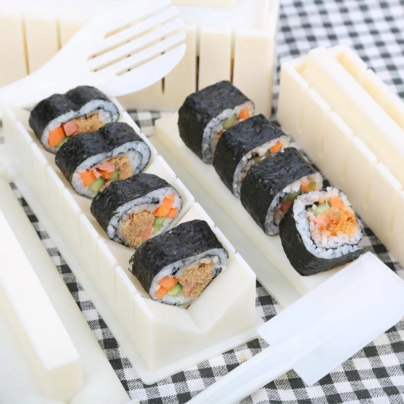 DIY Sushi Making Kit: 10-Piece Rice Ball & Roll Mold Set