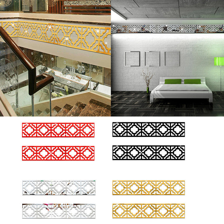 Lace 3D Acrylic Mirror Wall Stickers for Elegant Decor