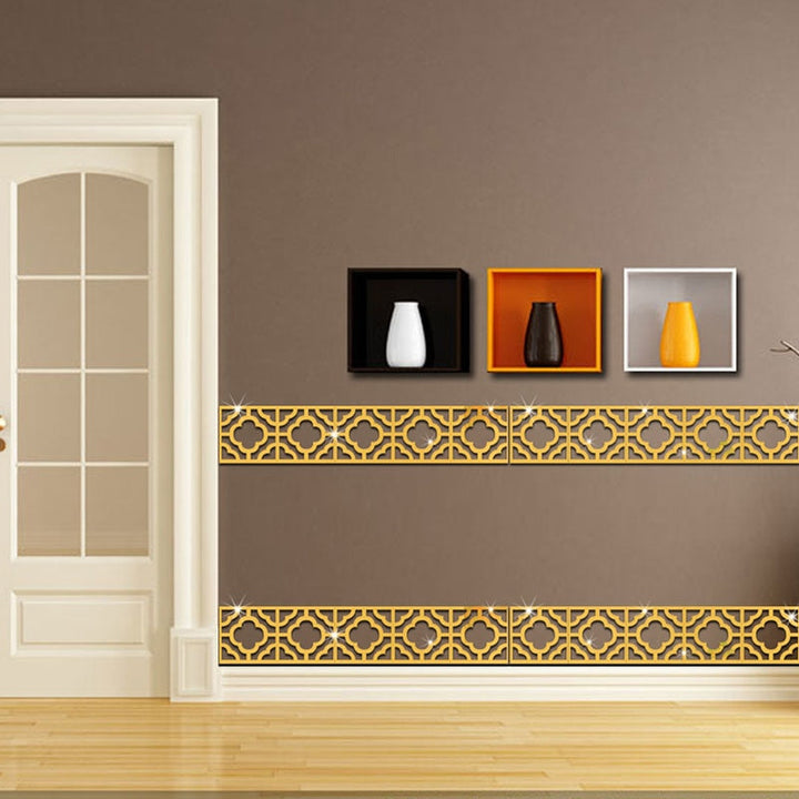 Lace 3D Acrylic Mirror Wall Stickers for Elegant Decor