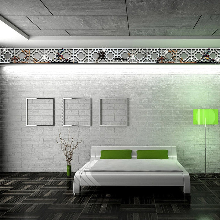 Lace 3D Acrylic Mirror Wall Stickers for Elegant Decor