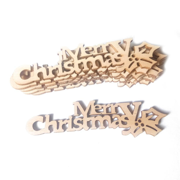 Wooden Christmas Craft Embellishments, 10-Piece Set