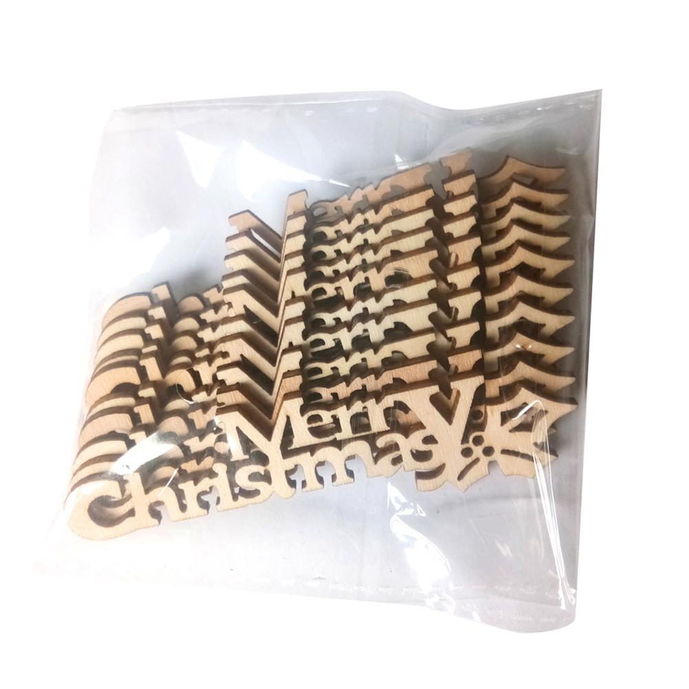 Wooden Christmas Craft Embellishments, 10-Piece Set