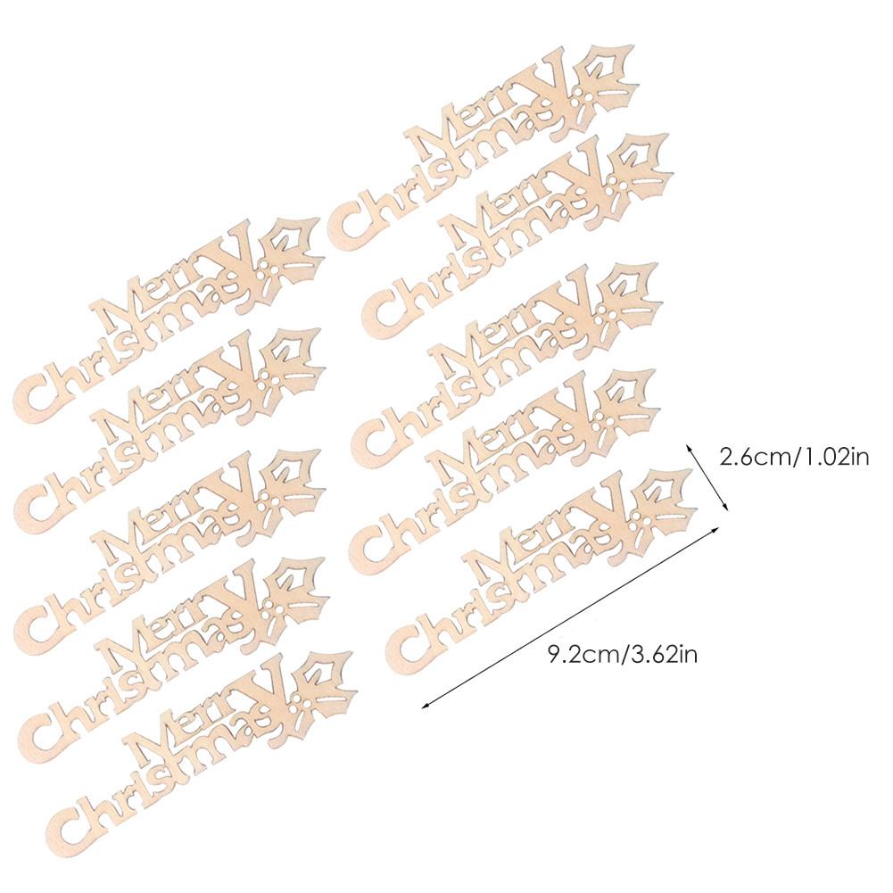 Wooden Christmas Craft Embellishments, 10-Piece Set