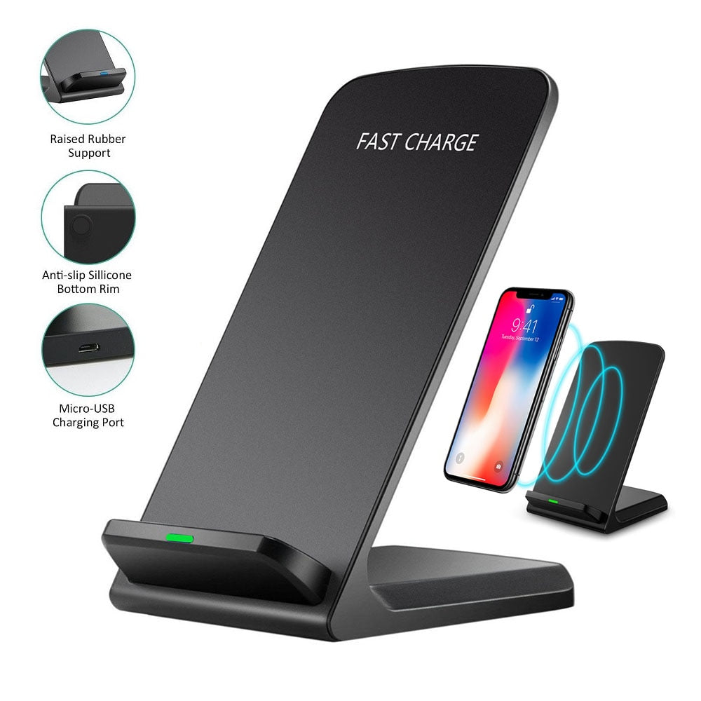 10W Fast Wireless Charging Stand for Desk and Nightstand
