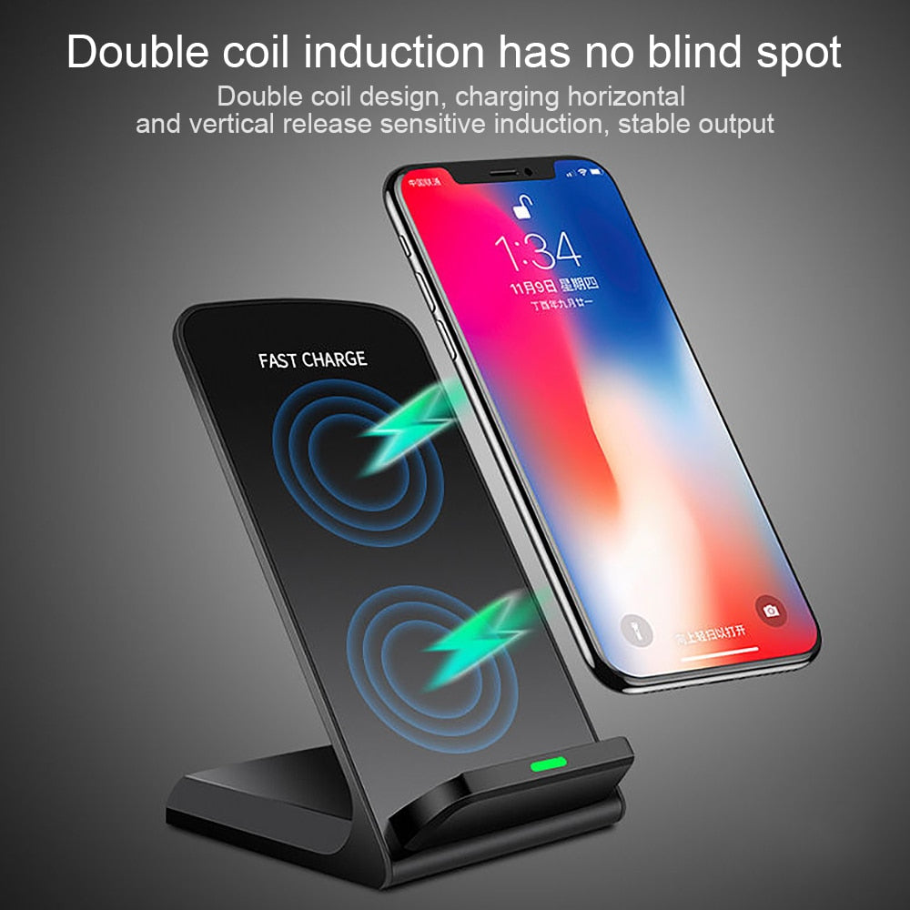 10W Fast Wireless Charging Stand for Desk and Nightstand