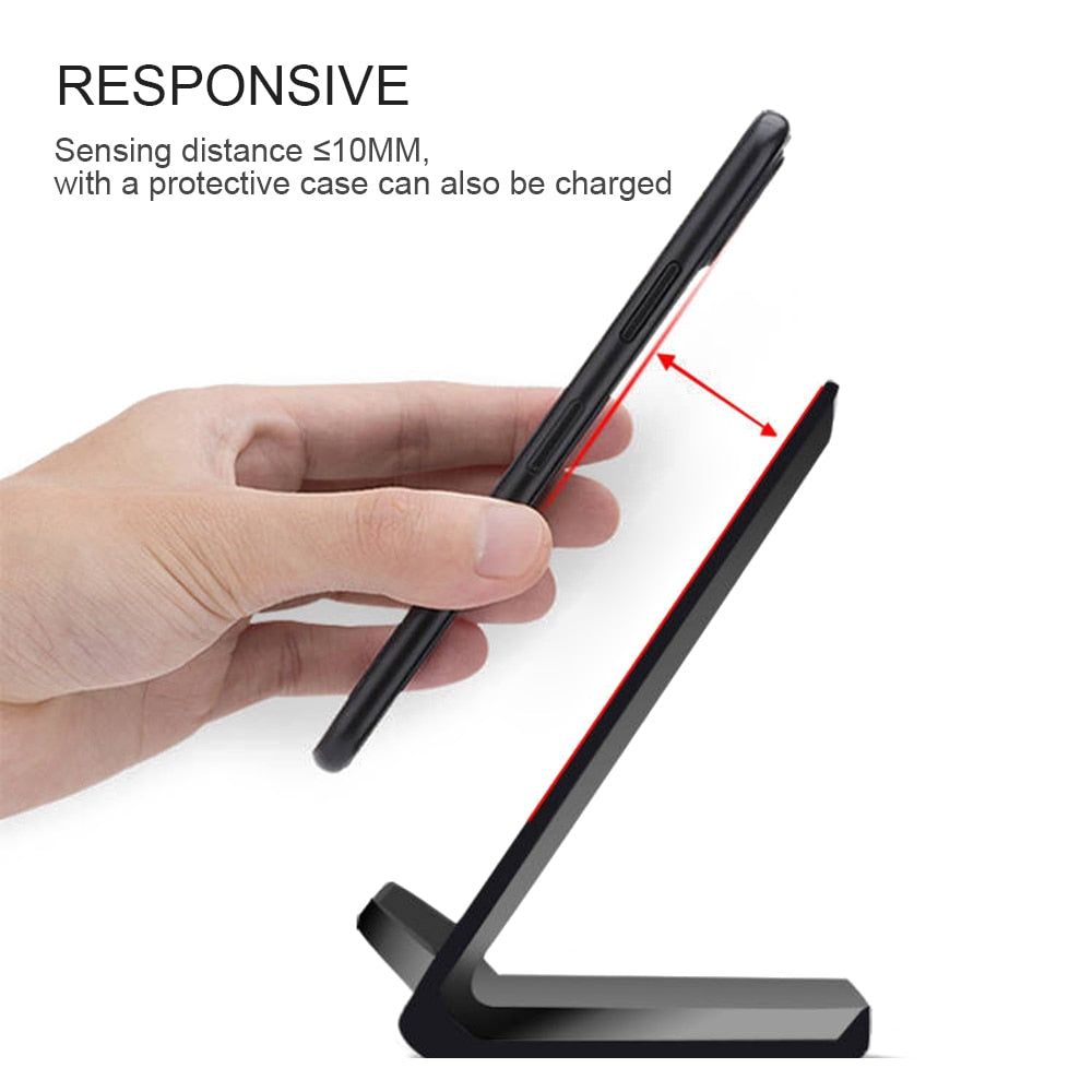 10W Fast Wireless Charging Stand for Desk and Nightstand