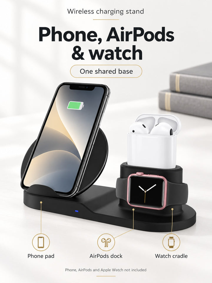 Wireless Charging Stand for iPhone, AirPods & Apple Watch