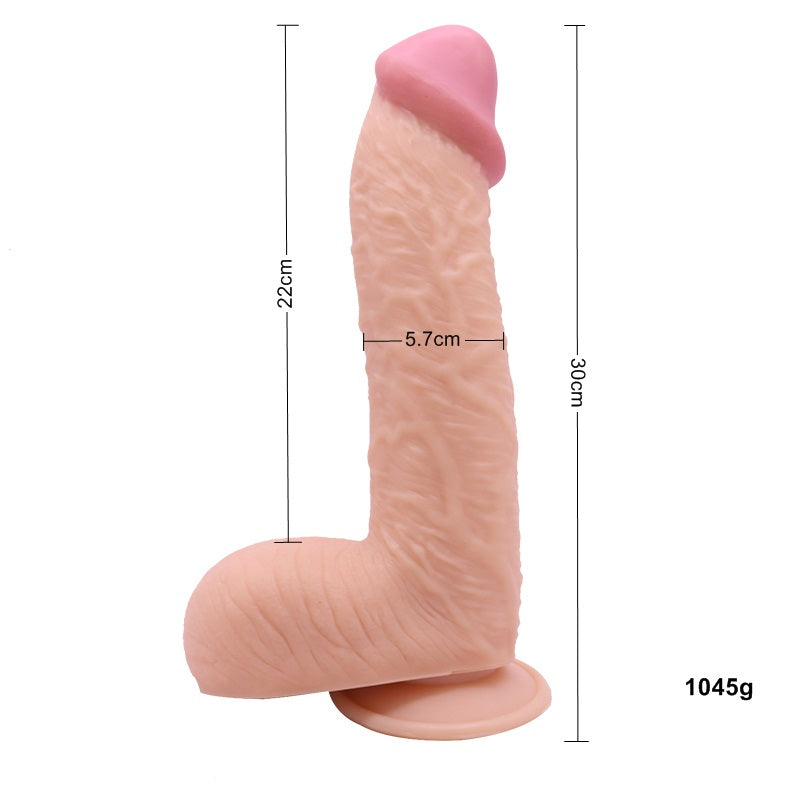 11-Inch Realistic Silicone Pleasure Product, Stable Base