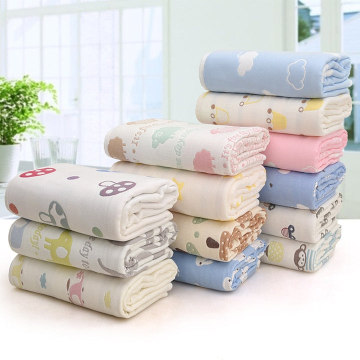 Baby Muslin Blanket, 100% Cotton, 6-Layer Summer Swaddle