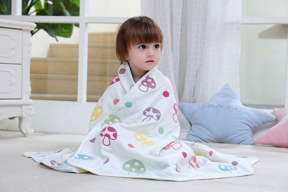 Baby Muslin Blanket, 100% Cotton, 6-Layer Summer Swaddle