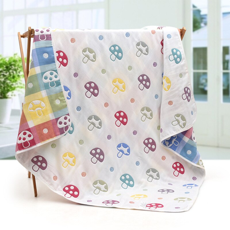 Baby Muslin Blanket, 100% Cotton, 6-Layer Summer Swaddle