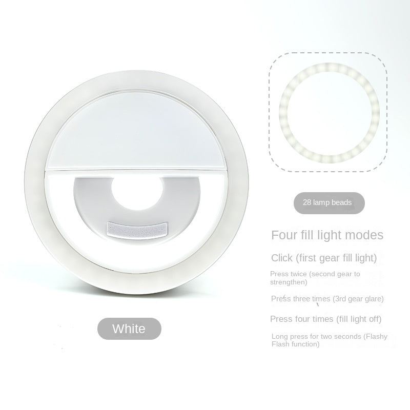 Phone Selfie Ring Light with Mirror, Clip-On LED Fill