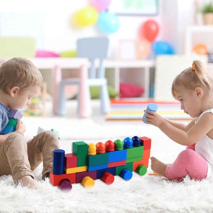 Wooden Domino Building Blocks for Creative Learning