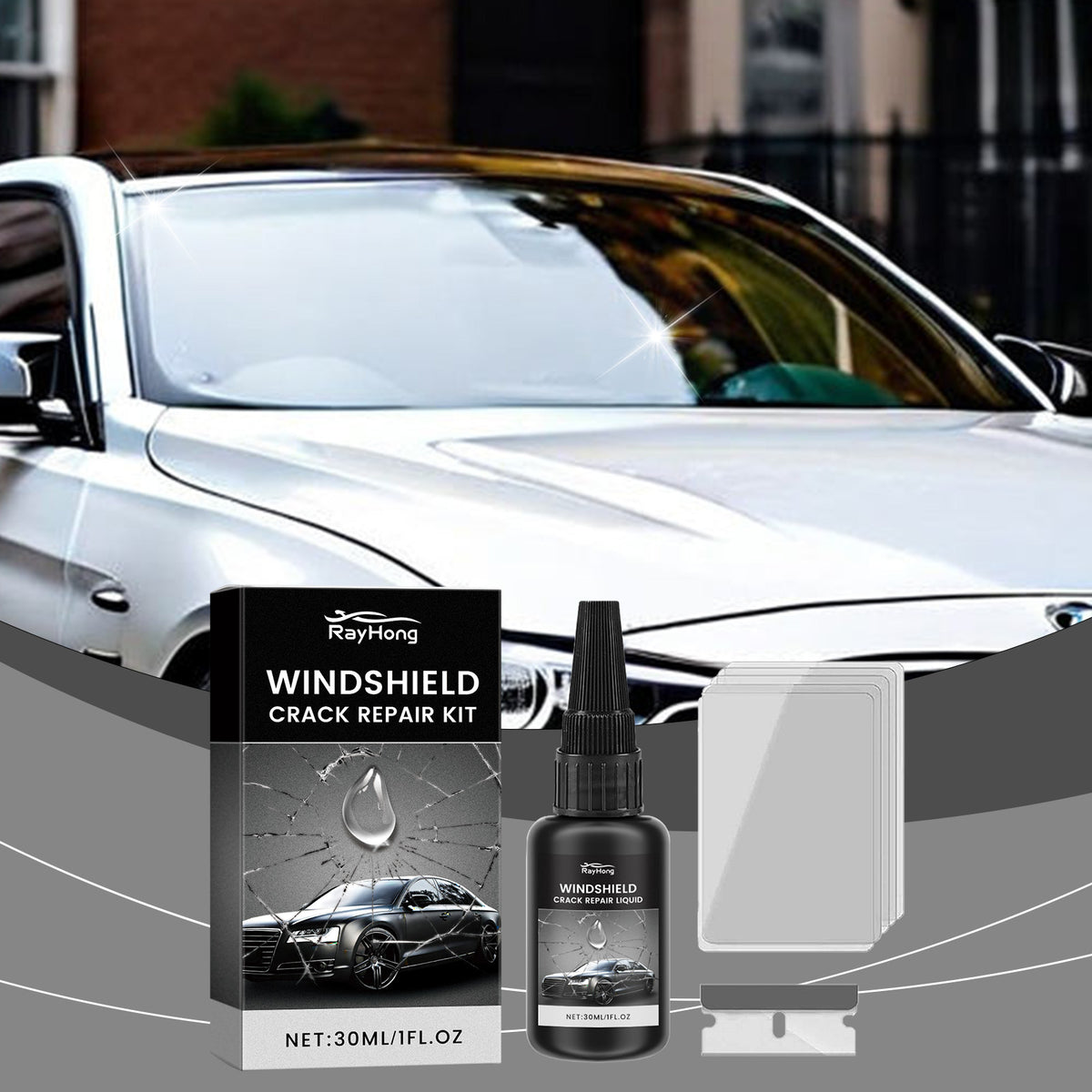 Windshield Repair Adhesive for Minor Crack and Scratch Care