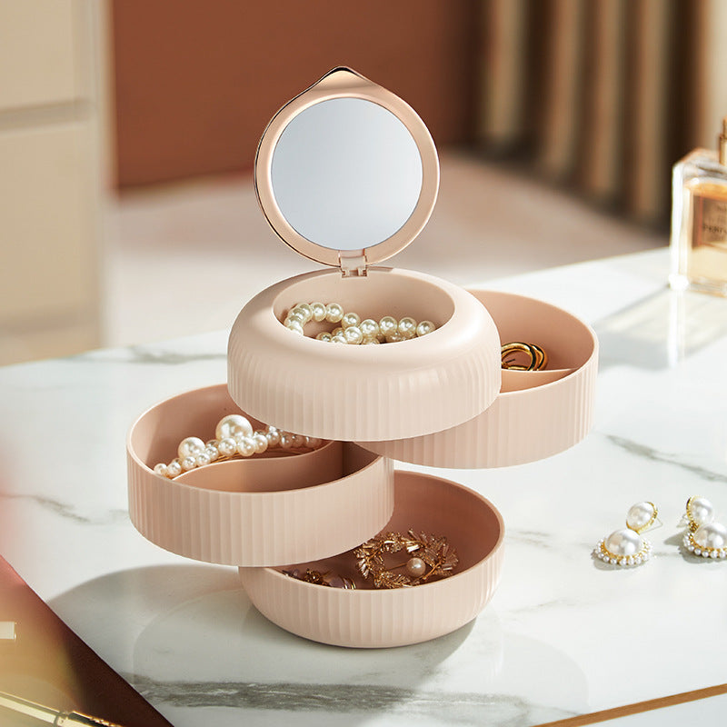 Rotating Jewelry Box for Dressing Table, 4 Tiers