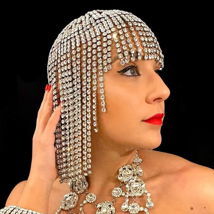 Rhinestone Tassel Headpiece for Stage-Ready Glamour