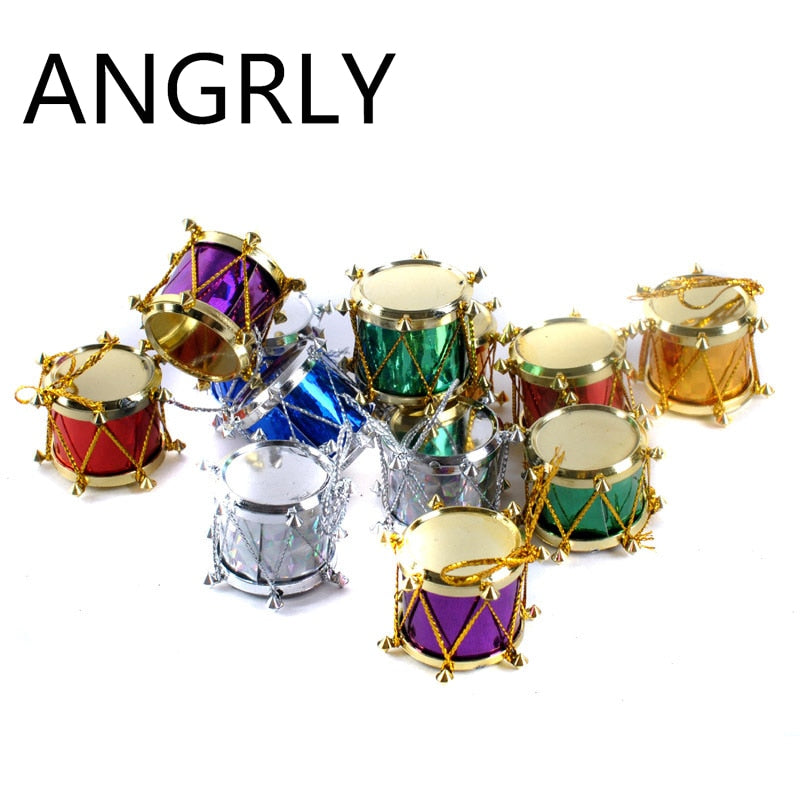 Mini Drum Christmas Ornaments for Bright Colorful Trees