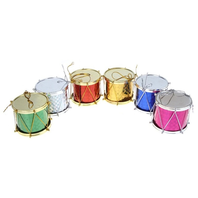 Mini Drum Christmas Ornaments for Bright Colorful Trees