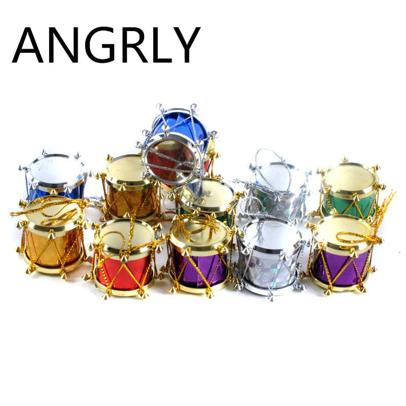 Mini Drum Christmas Ornaments for Bright Colorful Trees