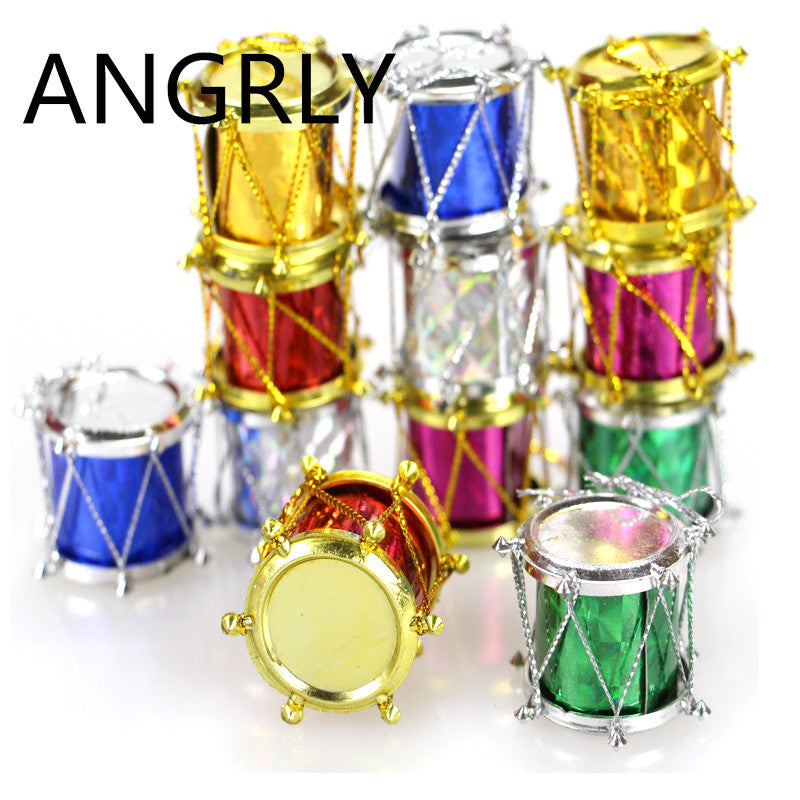 Mini Drum Christmas Ornaments for Bright Colorful Trees