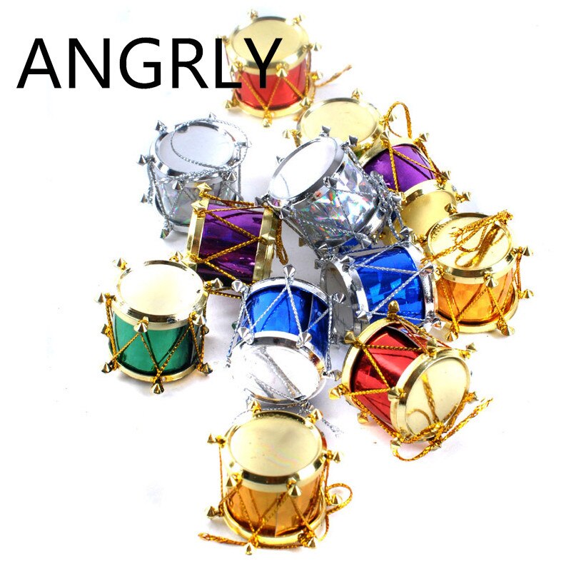 Mini Drum Christmas Ornaments for Bright Colorful Trees
