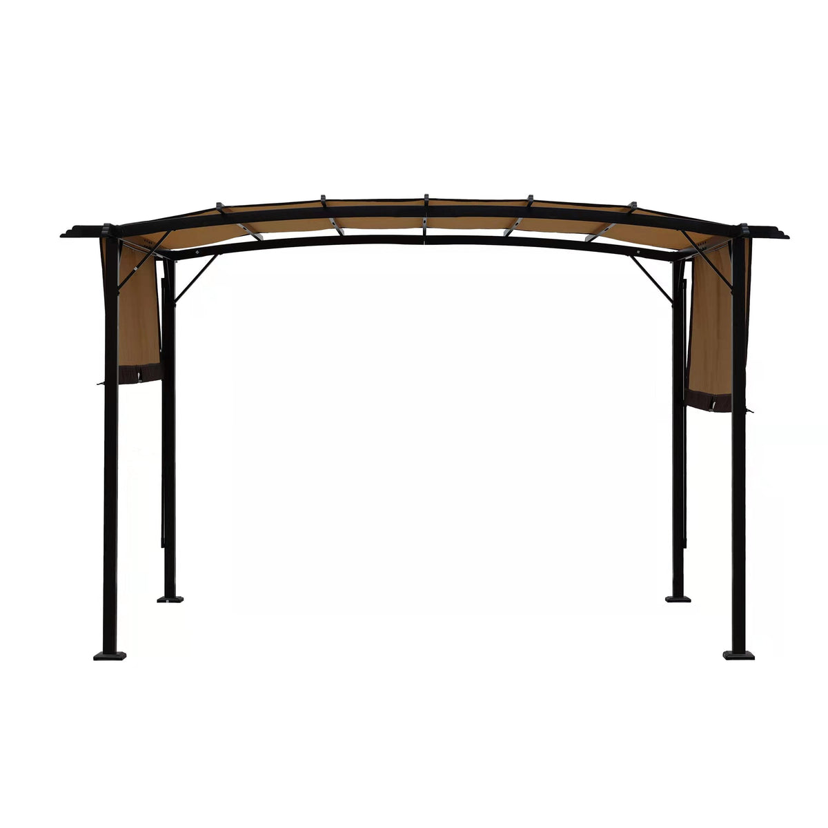 Retractable Pergola Gazebo 12x9 Ft Steel Patio Shade