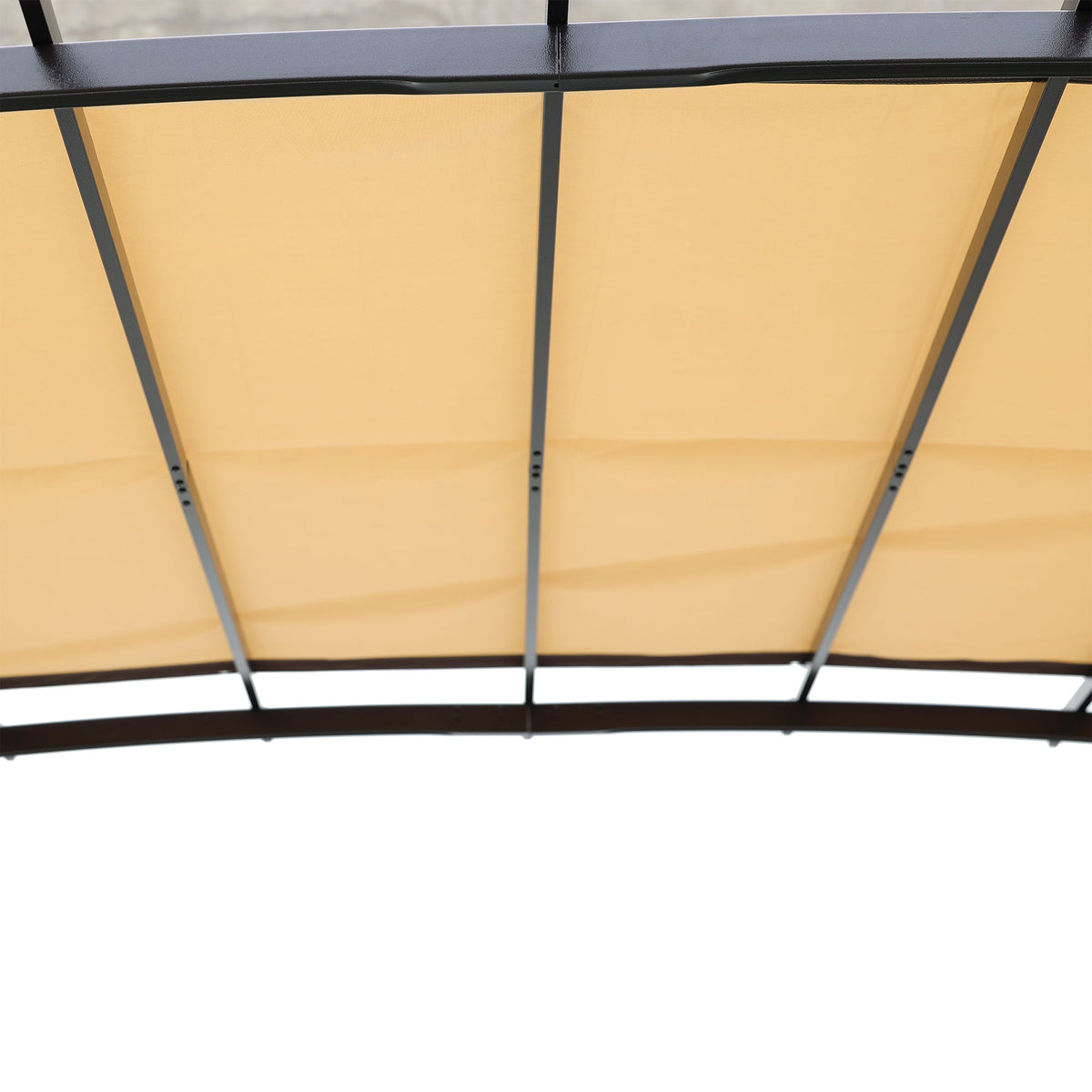 Retractable Pergola Gazebo 12x9 Ft Steel Patio Shade