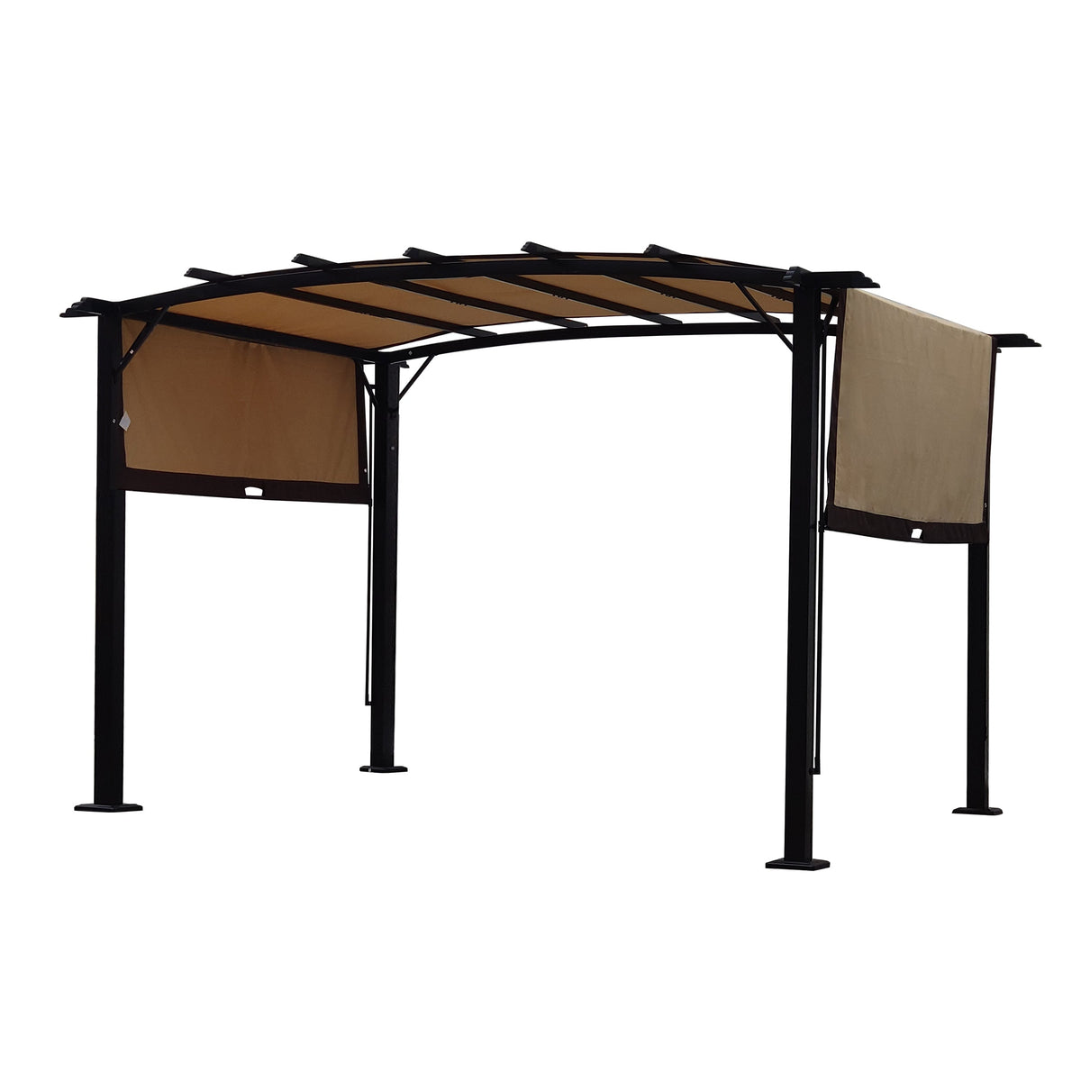 Retractable Pergola Gazebo 12x9 Ft Steel Patio Shade
