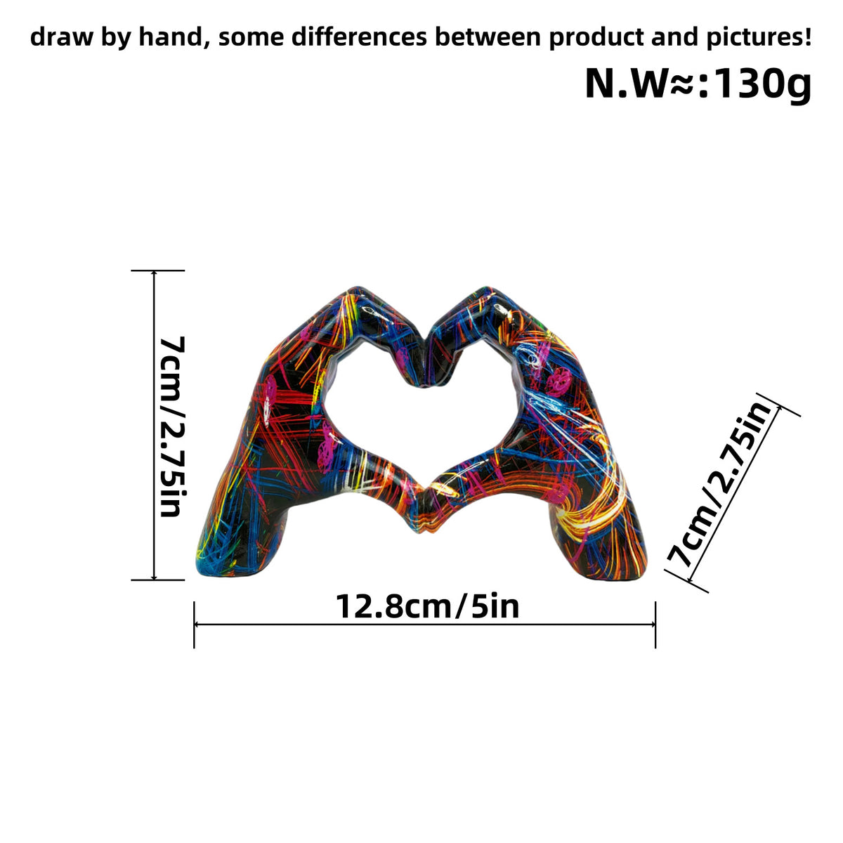 Graffiti Heart Sculpture for Colorful Room Decor Accent