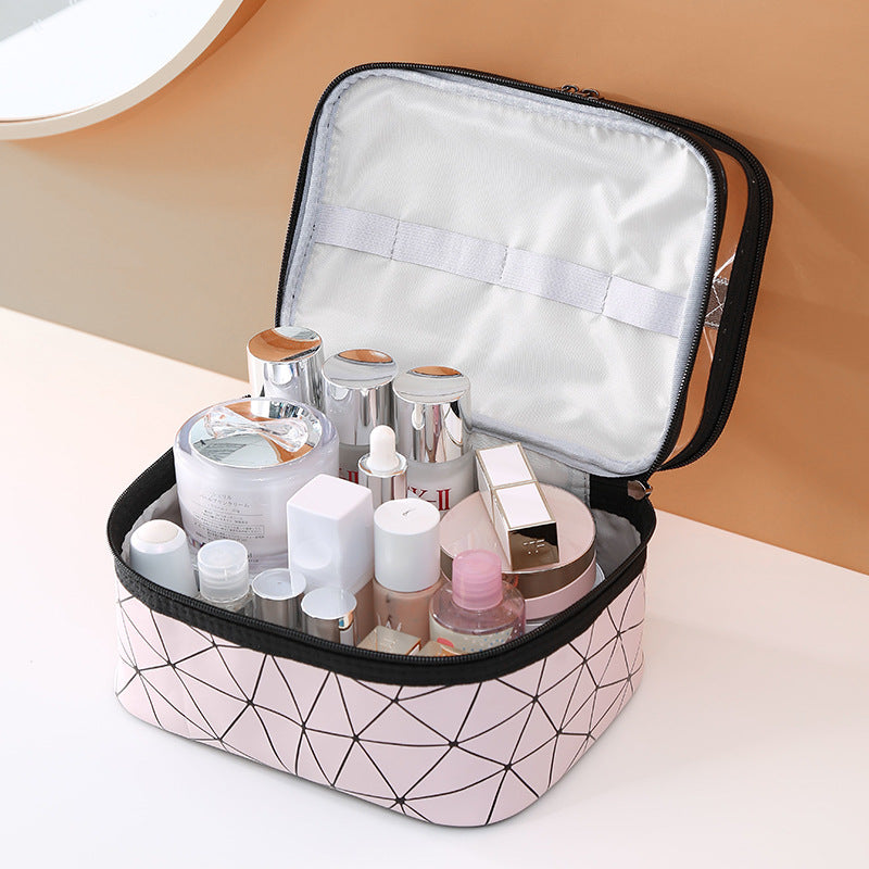 Double-Layer Waterproof Cosmetic Bag for Travel & Skincare