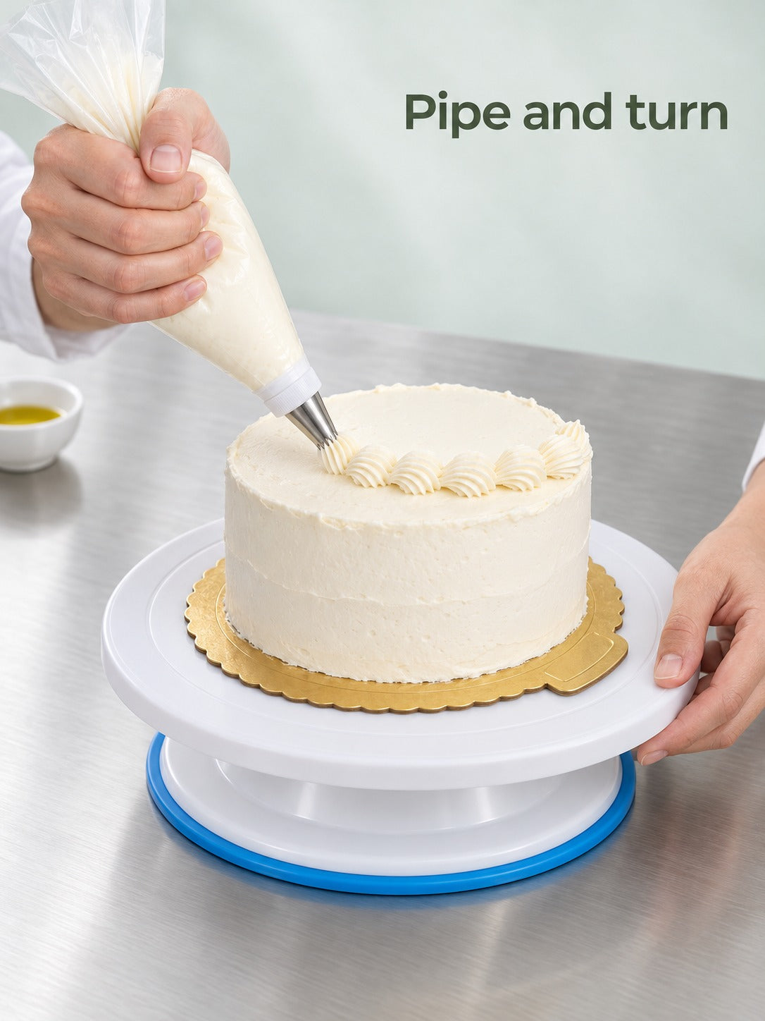 124-Piece Cake Decorating Kit with Anti-Slip Turntable