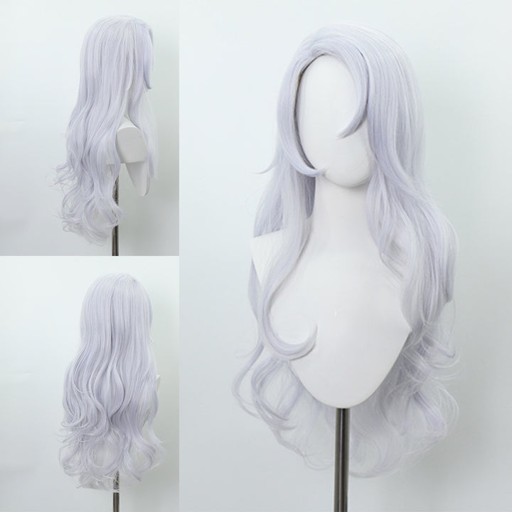 Anime Cosplay Wig With Long Lavender Waves & Side Bangs